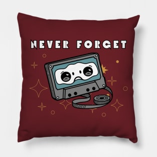 Never Forget Cassette Tape Pillow