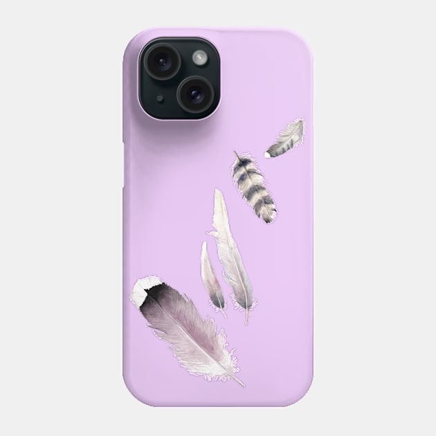 Purple Feathers Phone Case by wanderinglaur