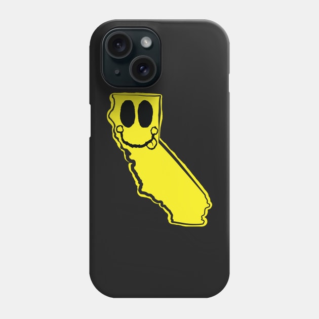 California Happy Face with tongue sticking out Phone Case by pelagio