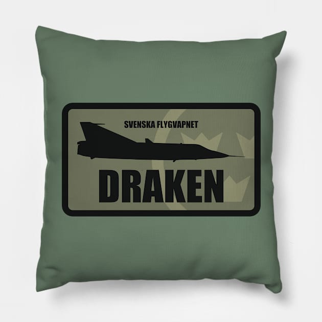 Draken Patch (subdued) Pillow by TCP