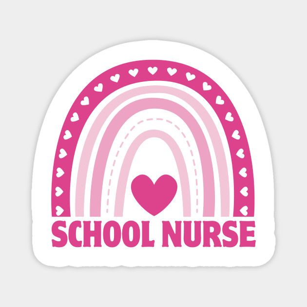 School Nurse Rainbow Leopard Appreciation Nursing For Women Magnet by Quardilakoa