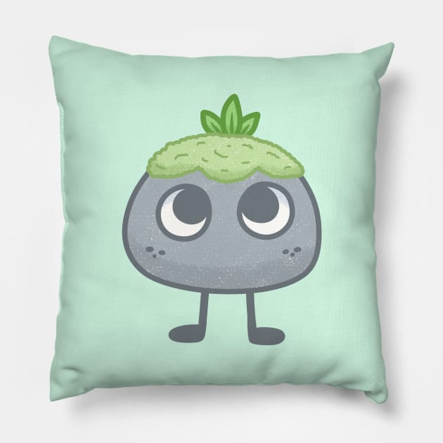 Pebble the rock friend Pillow by KammyBale