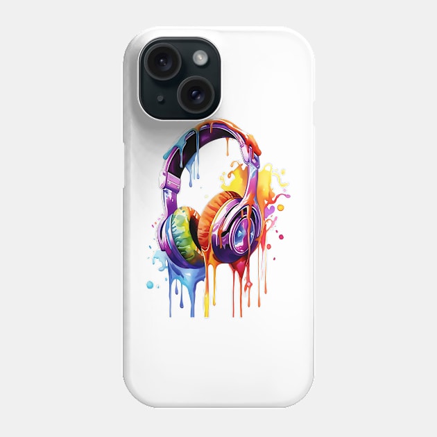 Retro Melting Headphones Phone Case by Chromatic Fusion Studio