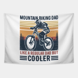 Father's Day Retro Mountain Biking Dad Like Regular Dad But Cooler Tapestry