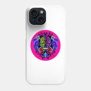 floral dawn ecopop tree of life catrina skull monster art Phone Case