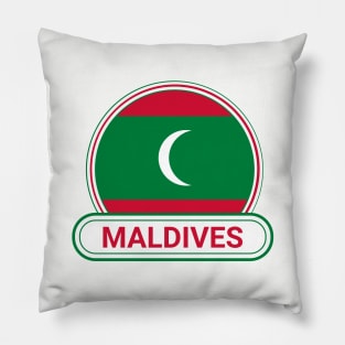 Maldives Country Badge - Maldives Flag Pillow