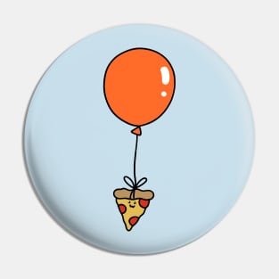 Orange Balloon Pizza Slice Pin