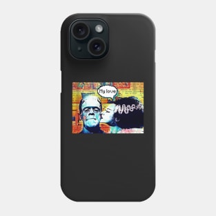 Frankenstein and Bride monster love Phone Case