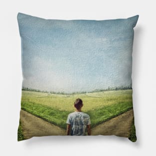 crossroad decision Pillow