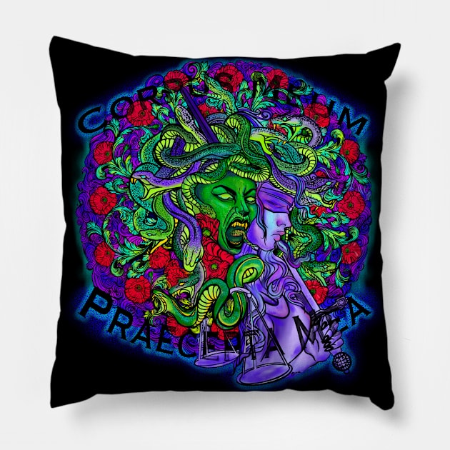 Corpus Meum, Praecepta Mea Pillow by Tori Jo