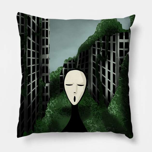 The visitor Pillow by Racoart
