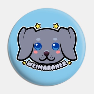 KAWAII Chibi Weimaraner Dog Face Pin