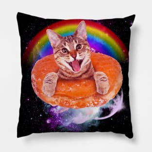 Space Cat Donut Pillow