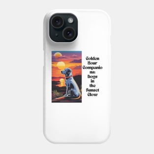 "Golden Hour Companions: Dogs in the Sunset Glow" Phone Case