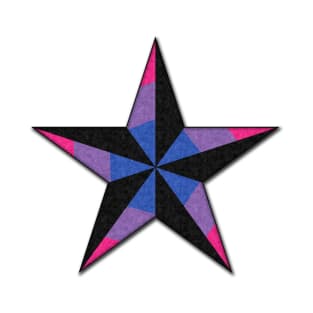 Bisexual Pride Flag Colored Nautical Star T-Shirt