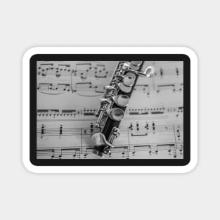 Traditional flute instrument on sheet music Magnet