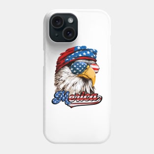 Merica Patriotic USA Eagle 4th of July Retro Vintage Phone Case