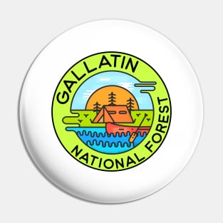 Gallatin National Forest Montana Camping Canoe Pin