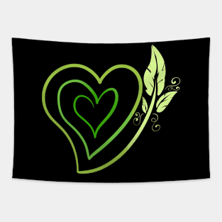 Vegan Logo With Leaves, Go Vegan Tapestry