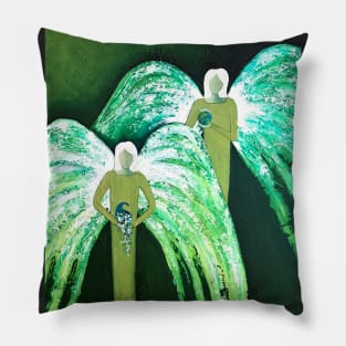 Green Angels Pillow