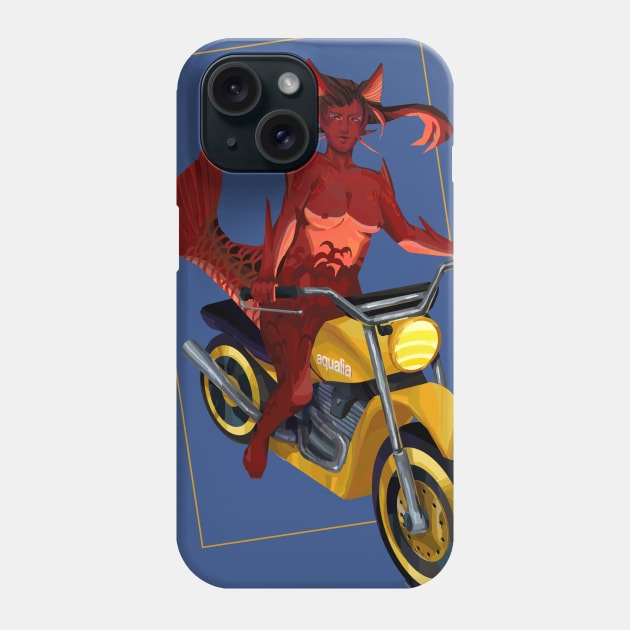 Biker Dragonfish Arowana Mermaid Phone Case by banditotees