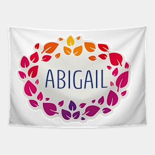 Abigail name with colorful leaves Tapestry