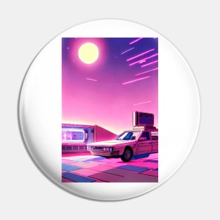 Car Anime Art Style - Retro Future Pin