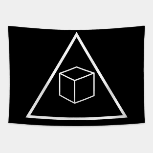 Delta Cubes (Abed's Design) Greendale Community College - White Logo Tapestry