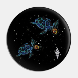 Space turtles Pin
