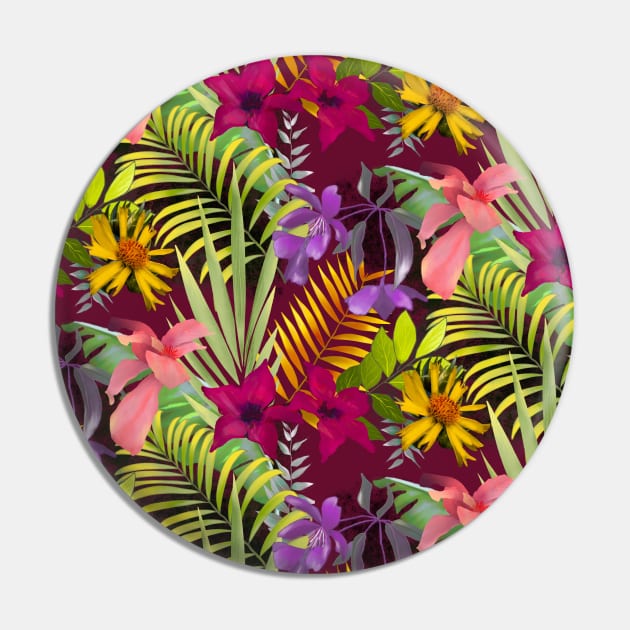 Elegant tropical flowers and leaves pattern floral illustration, red tropical pattern over a Pin by Zeinab taha