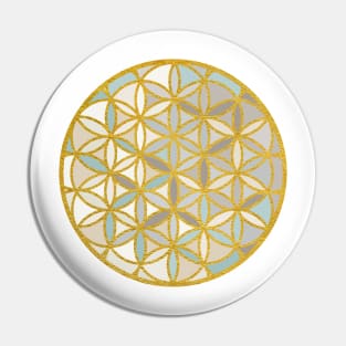 Sacred Geometry-Flower Of Life-Blues Pin