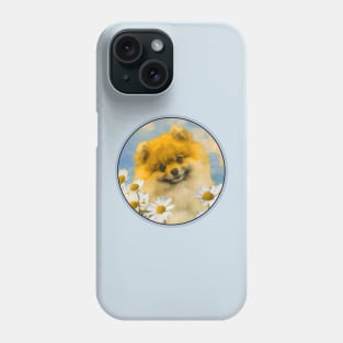 Pomeranian in Daisies (Orange) Phone Case