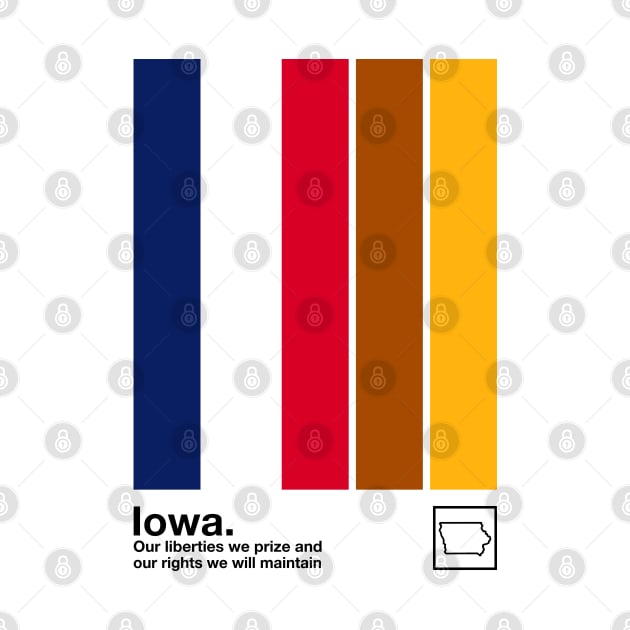 Iowa State Flag  // Original Minimalist Artwork Poster Design by DankFutura