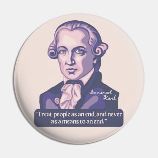 Emmanuel Kant Portrait and Quote Pin