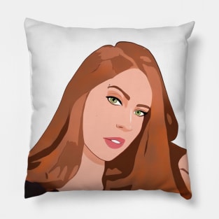 Beautiful girl, ginger woman Pillow