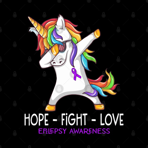 Hope Fight Love Epilepsy Awareness Support Epilepsy Warrior Gifts by ThePassion99