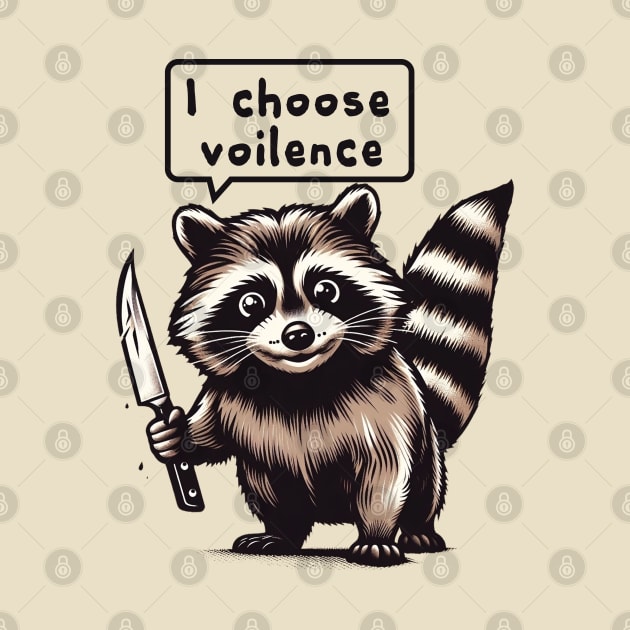 Raccoon Choose Violence by Trendsdk