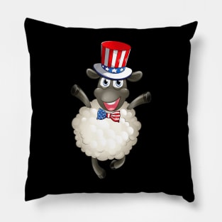 Sheep American Flag Hat Patriotic 4th Of July Gifts Pillow