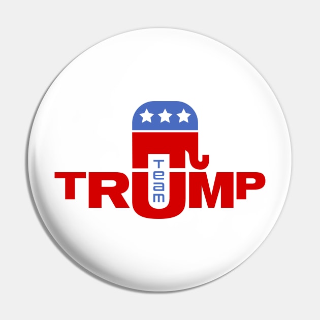 Team Trump GOP Elephant Pin by Sanford Studio