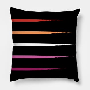 Lesbian Sunset Pride Flag Stripes Pillow