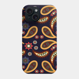 pattern with leaves and flowers paisley style Phone Case