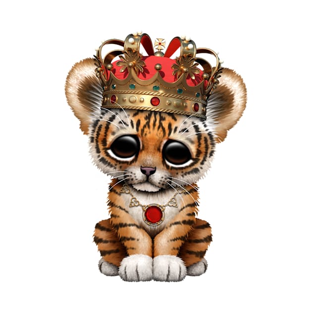 Cute Royal Tiger Wearing Crown by jeffbartels