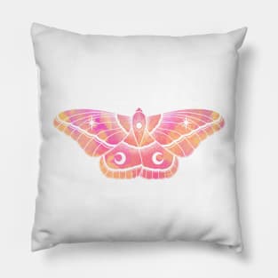 Watercolour Moth white Pillow