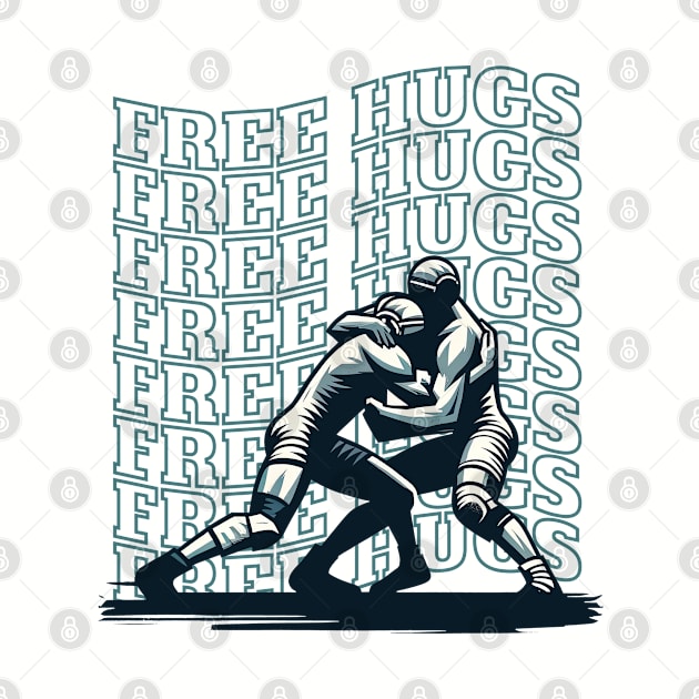 Free Hugs - Retro Wrestling Throwback by Whimsy Works