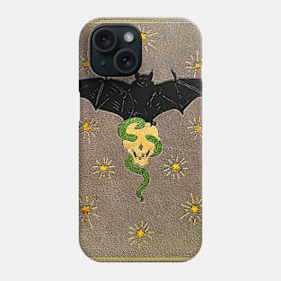 A bat, a skull, and a snake from an old book cover. Phone Case