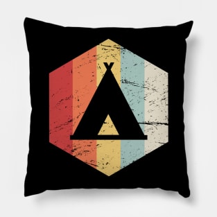 Retro Camper Tent Icon Pillow