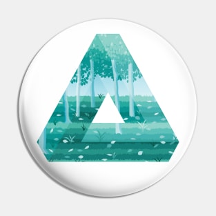Artistic Geometric Triangle With A Calm Forest Scene Pin
