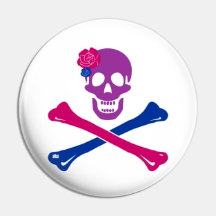 Bi Pride Skull and Crossbones Pin