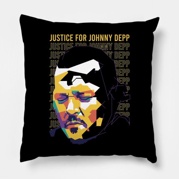 justice for johnny depp on wpap style 2 Pillow by pentaShop