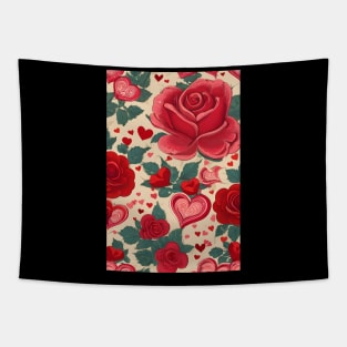 Retro valentine rose Tapestry